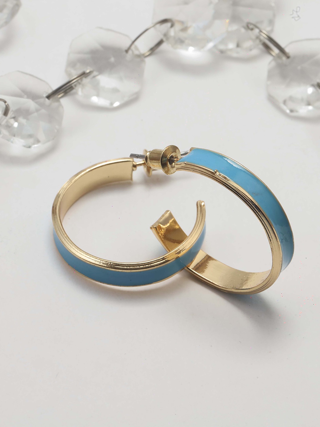 

Maansh Contemporary Hoop Earrings, Blue