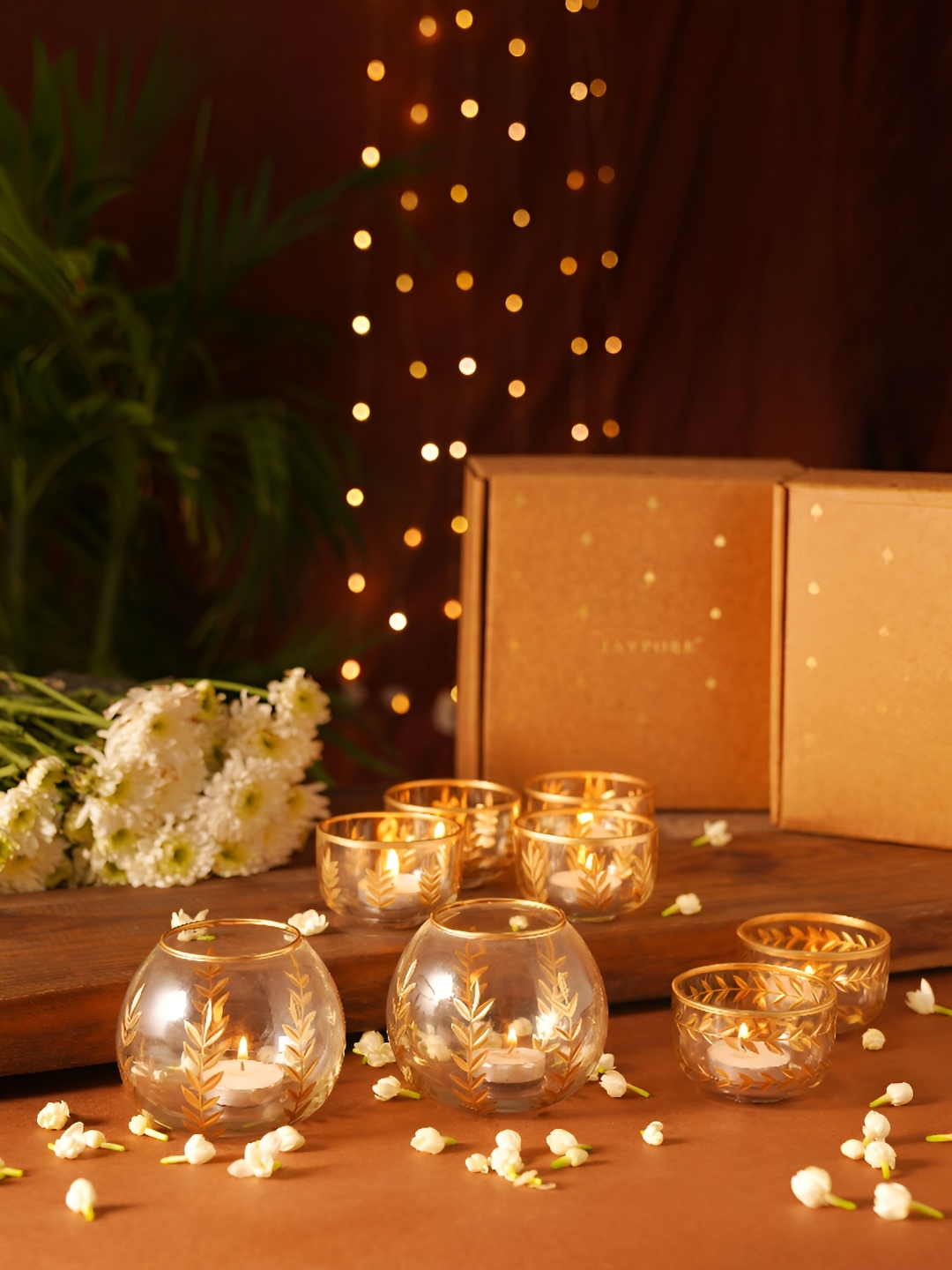 

JAYPORE Gold-Toned Candle Holder