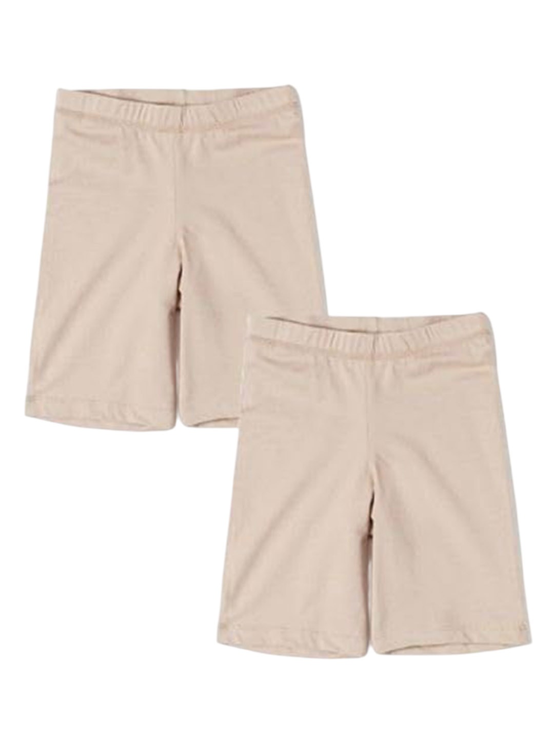 

Baba & Baby Girls Skinny Fit Mid-Rise Cycling Sports Shorts, Beige