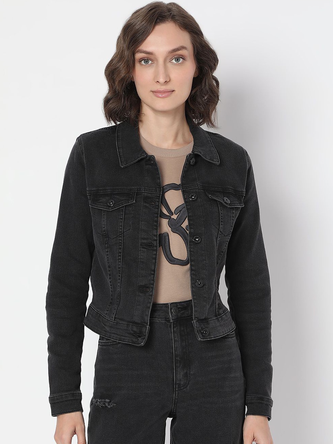 

Vero Moda Women Lightweight Denim Jacket, Black