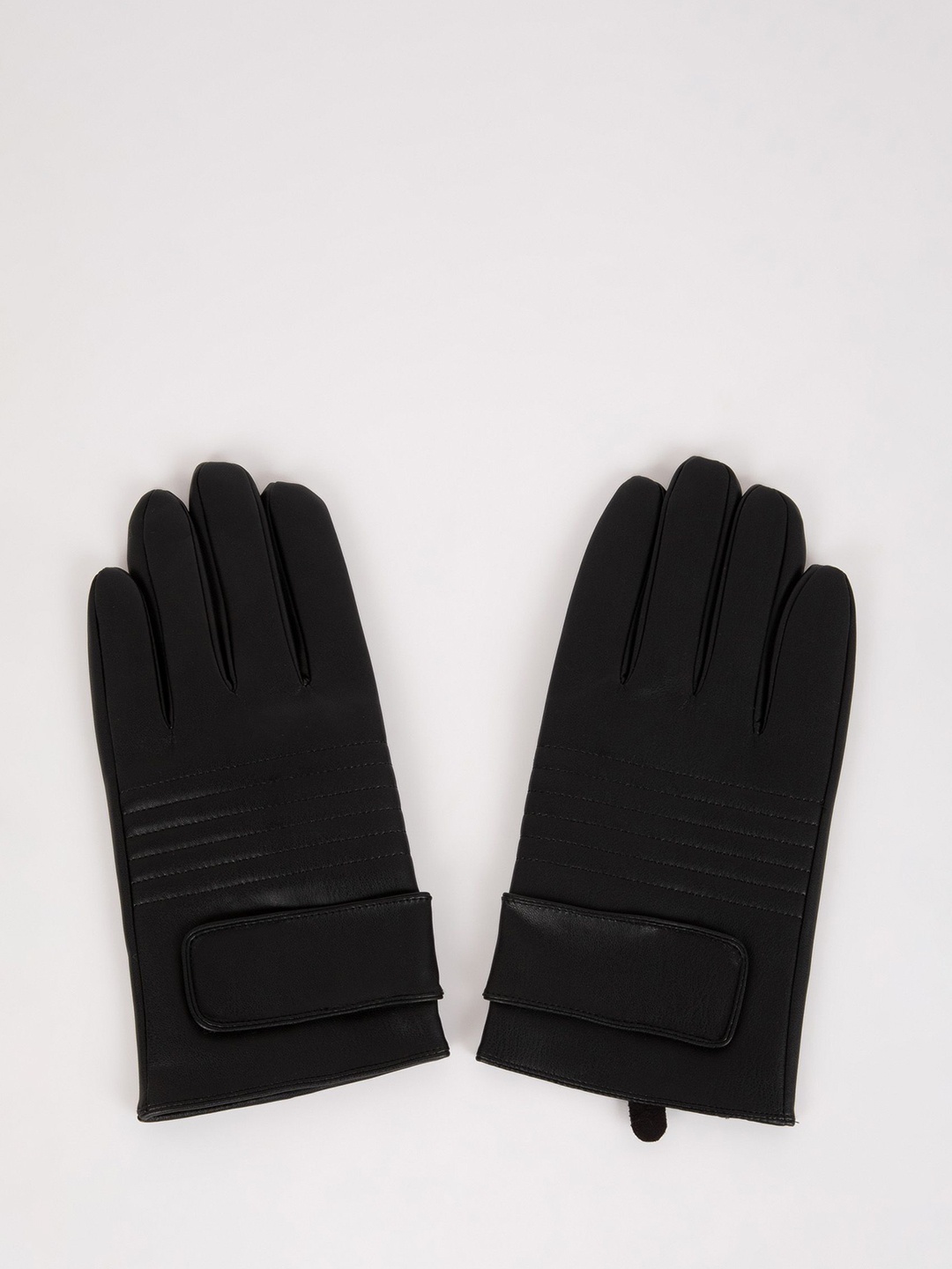 

DeFacto Men Checked Biking Gloves, Black