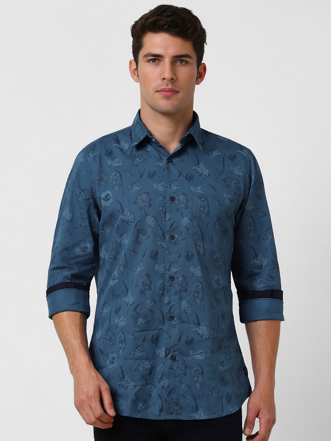

VAN HEUSEN DENIM LABS Men Slim Fit Floral Opaque Printed Casual Shirt, Blue