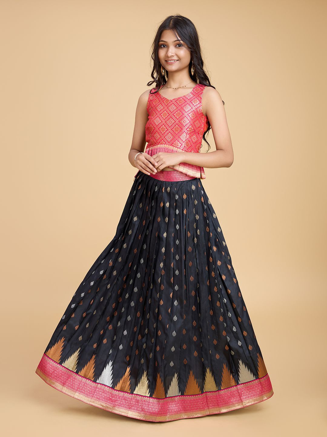 

Tasarika Girls Ready to Wear Lehenga &, Black