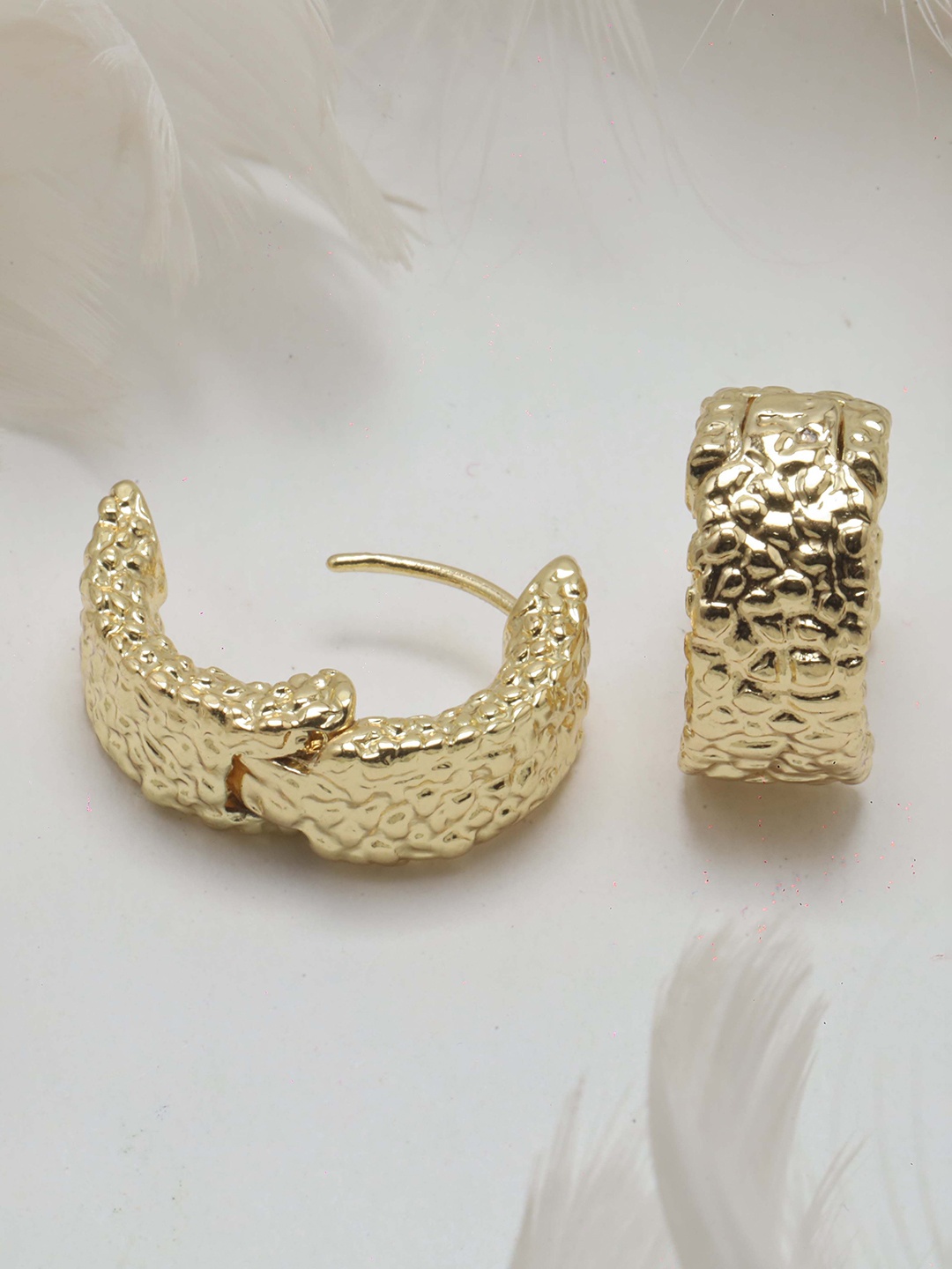 

Maansh Contemporary Hoop Earrings, Gold