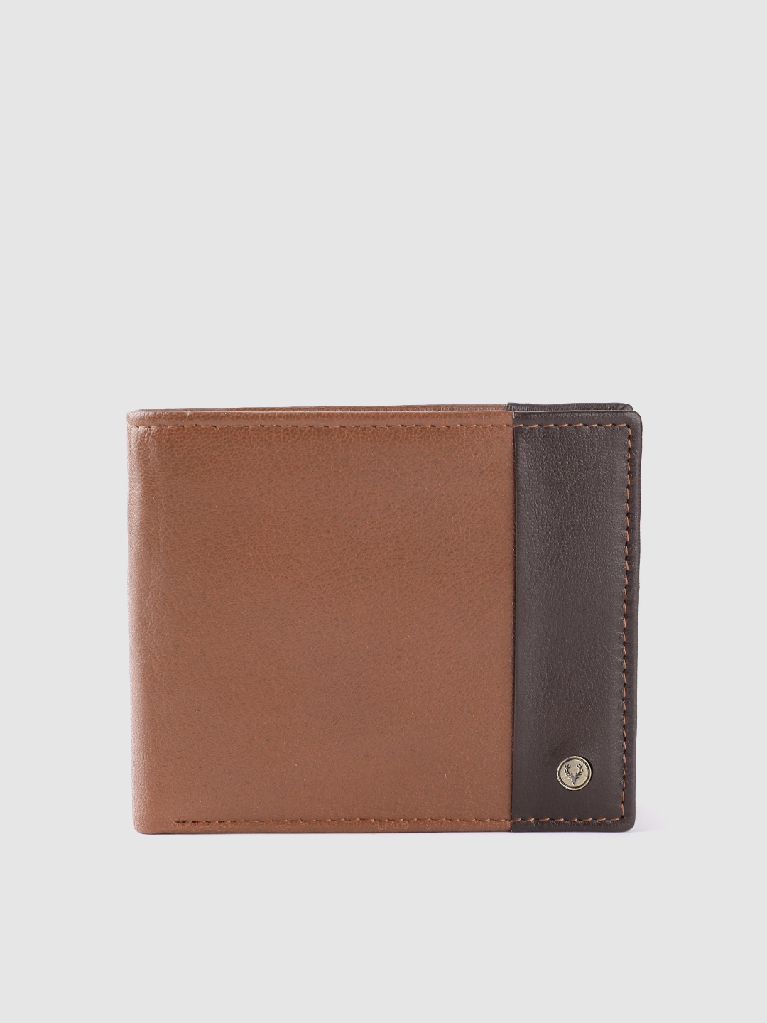 

Allen Solly Men Colourblocked Leather Two Fold Wallet, Brown