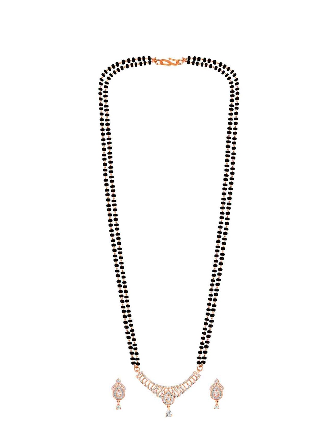 

Peora Rose Gold-Plated Artificial Stones Mangalsutra