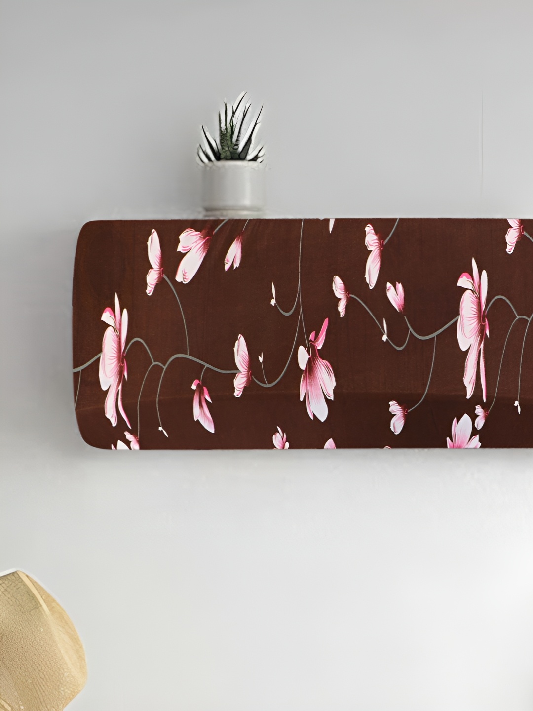 

LooMantha Brown & White Printed Elastic Fit Air Conditioner Cover