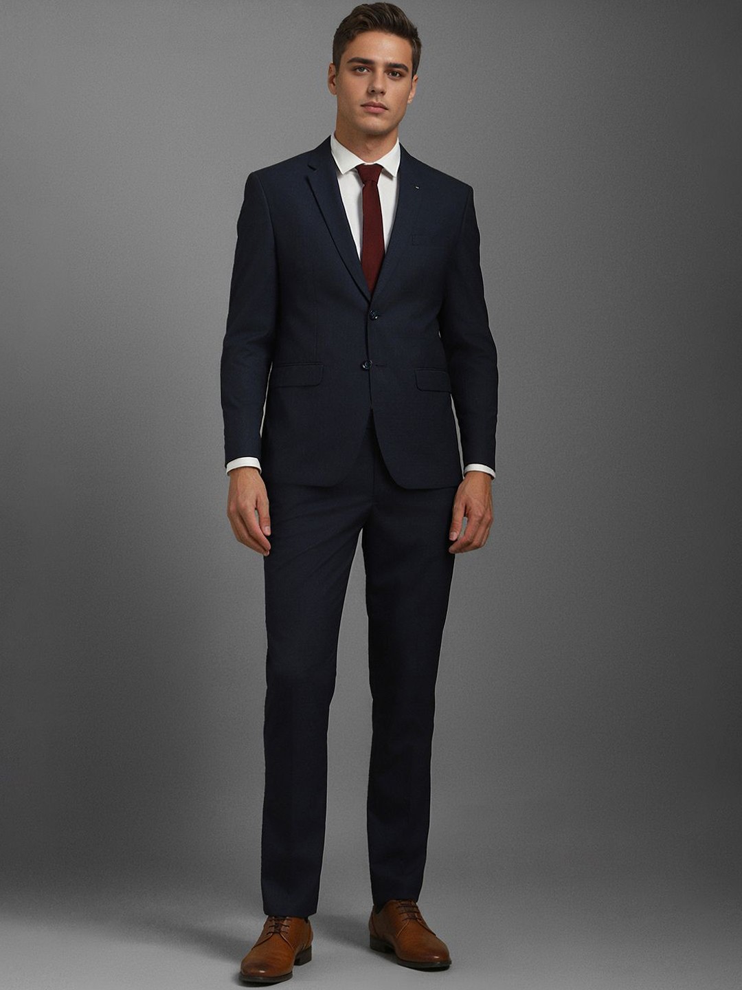 

Louis Philippe Slim-Fit Single-Breasted Two-Piece Suit, Navy blue
