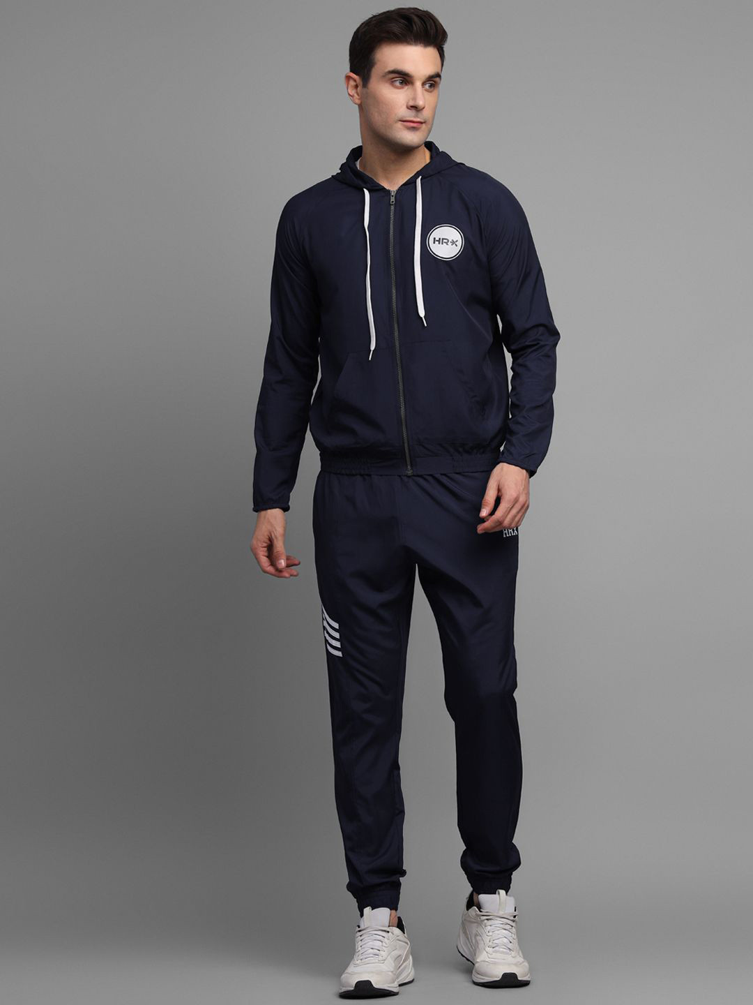 

HRX by Hrithik Roshan Men Mid-Rise Tracksuit, Navy blue