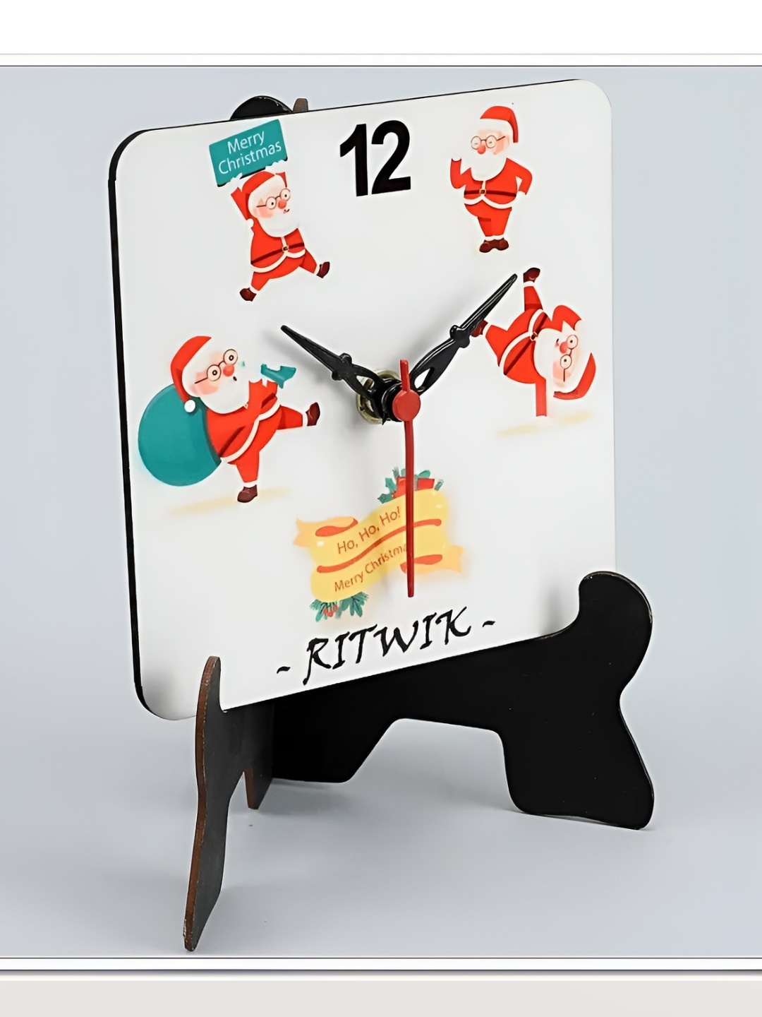

fnp White & Red Printed Contemporary Table Clock