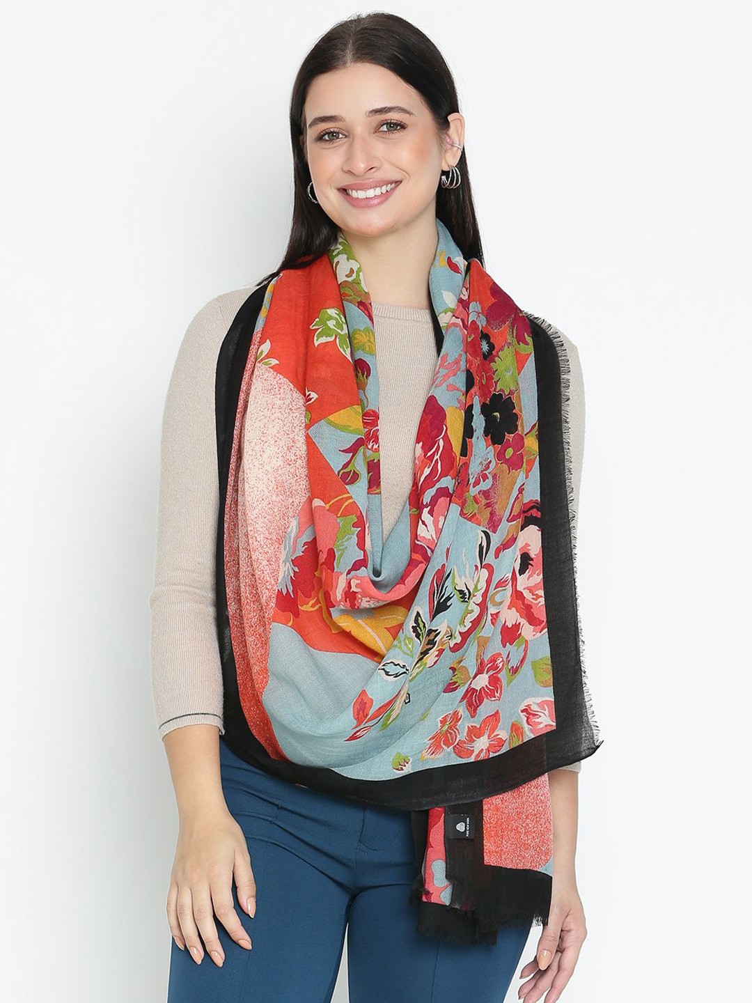 

Tiara Women Printed Stole, Blue