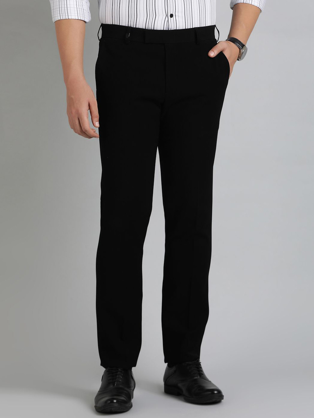 

JB STUDIO Men Slim Fit Trousers, Black