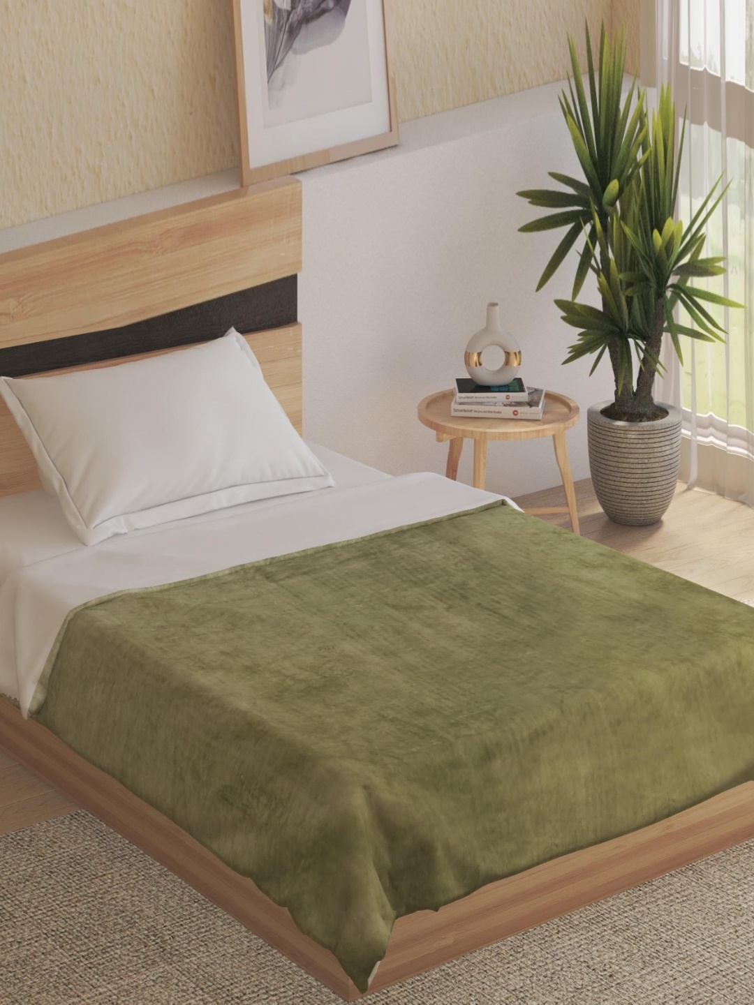 

Home Centre Green 233 GSM Single Bed Blanket