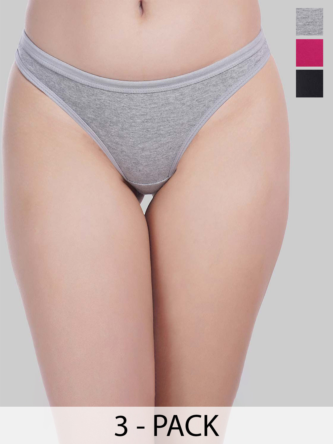 

YOU FOREVER Women Pack Of 3 Thongs Briefs, Pink