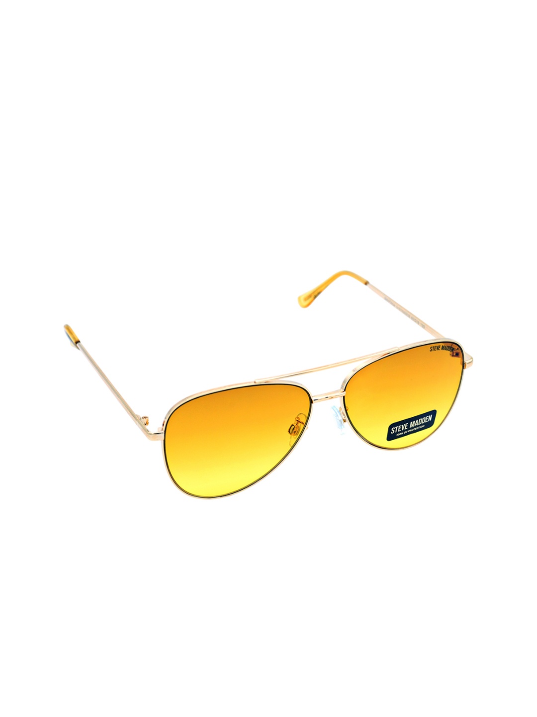 

Steve Madden Unisex Oval UV Protected Lens Sunglasses X17092, Yellow