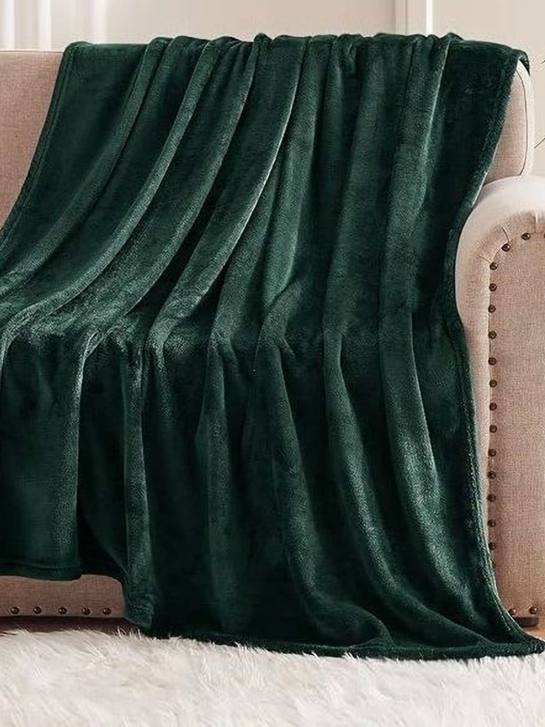 

BREVARD Green Woollen 300 GSM Single Bed Blanket