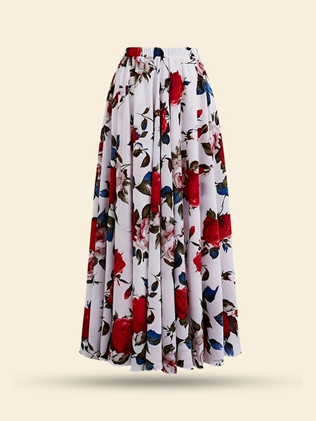 

StyleCast Floral Printed Flared Maxi Skirt, Red