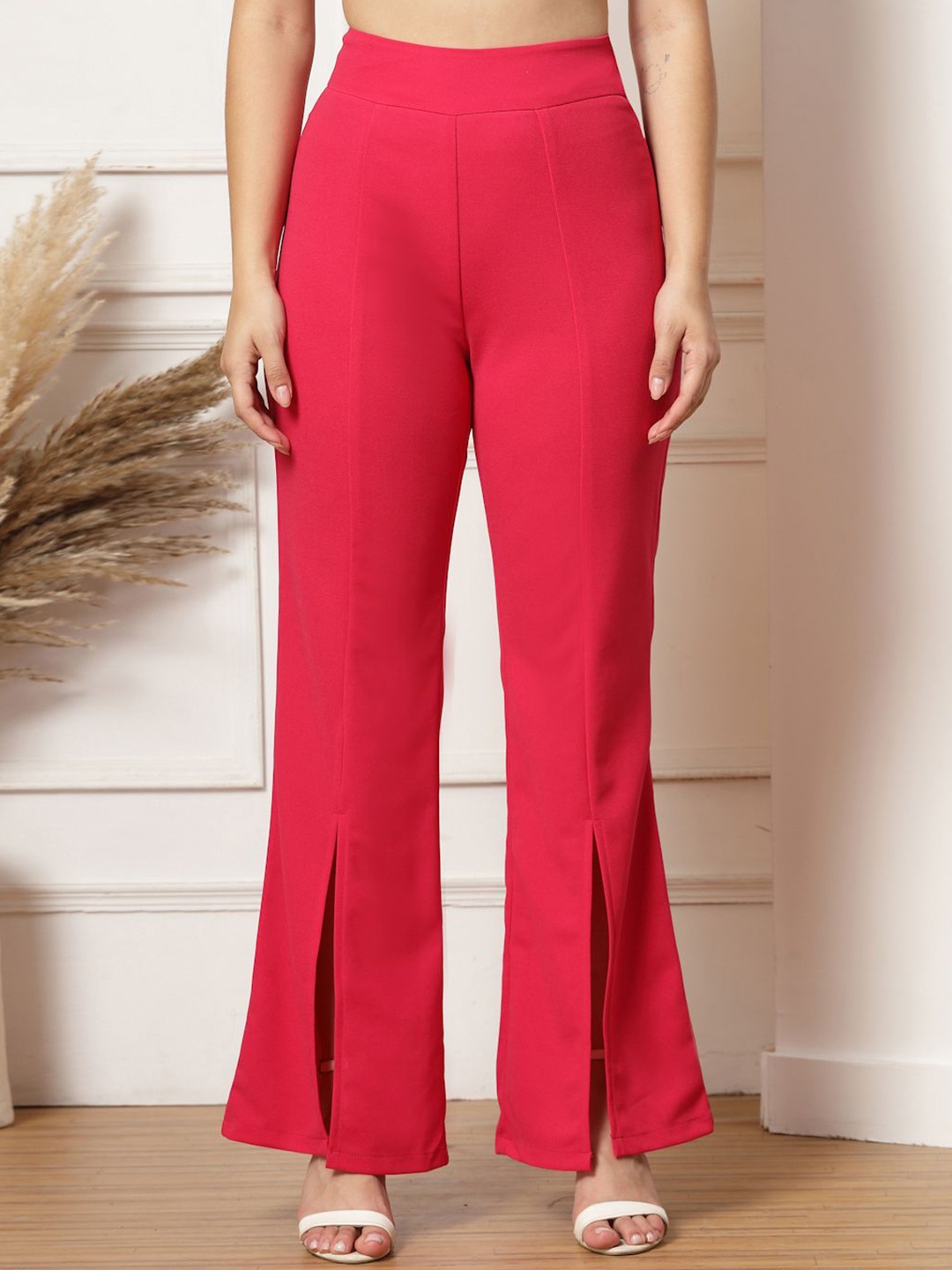 

aayu Women Relaxed High-Rise Trousers, Pink