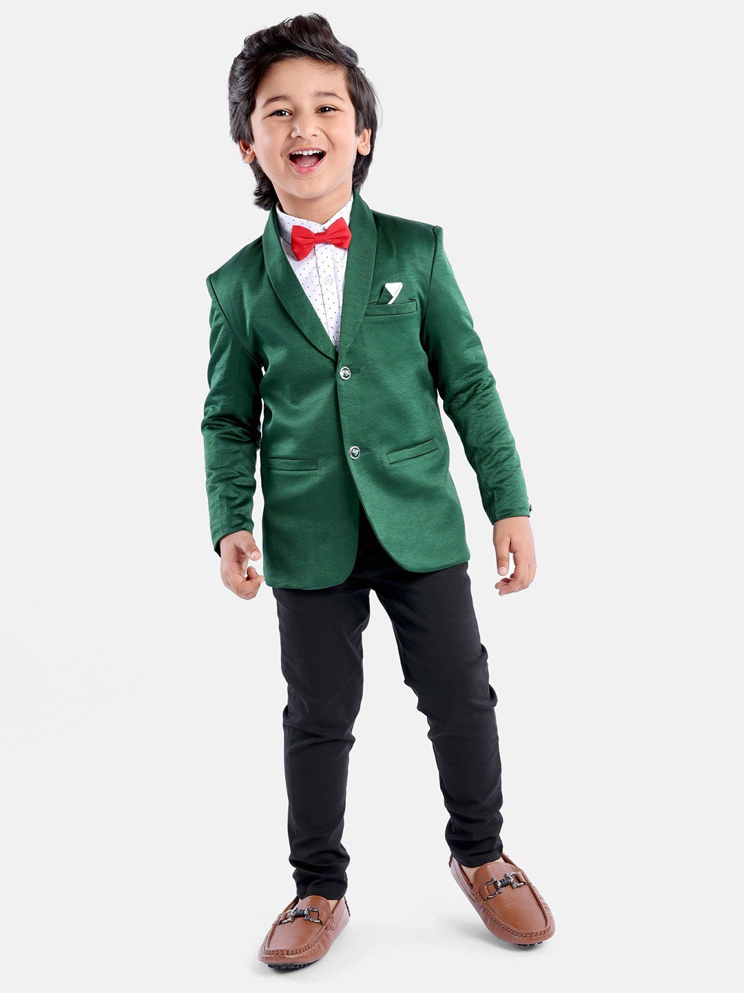 

Mark & Mia Set of 3 Full Sleeves Party Suit with Bow Detailing, Green