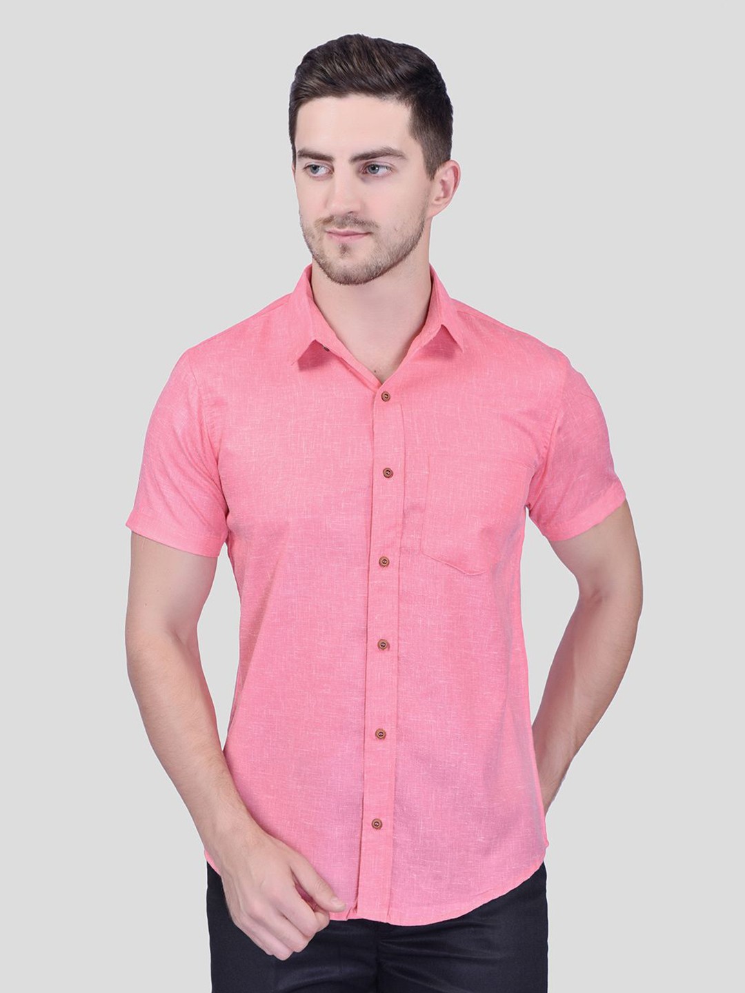 

PRINTINDIA Men Classic Opaque Casual Shirt, Pink