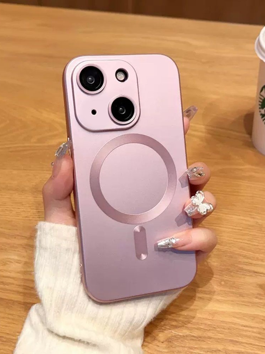 

Luxury Kase Solid Printed iPhone 13 Back Case Mobile Accessories, Rose gold