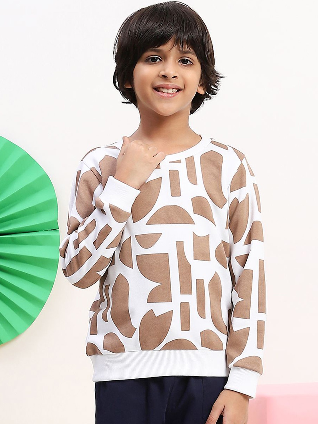 

SPUNKIES Boys Printed Pullover Sweatshirt, White