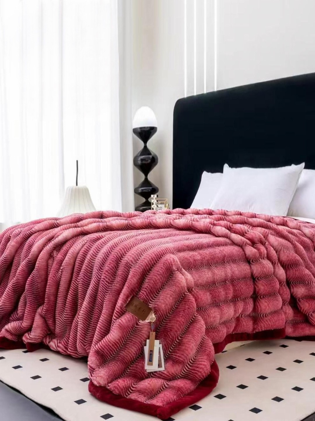 

Signature Red Striped Heavy Winter 450 GSM Double Bed Blanket
