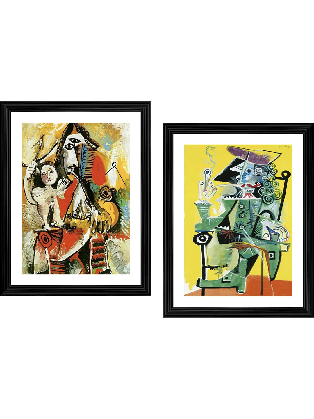

Adventures India Yellow & Red 2 Pieces Wooden Paintings Wall Art