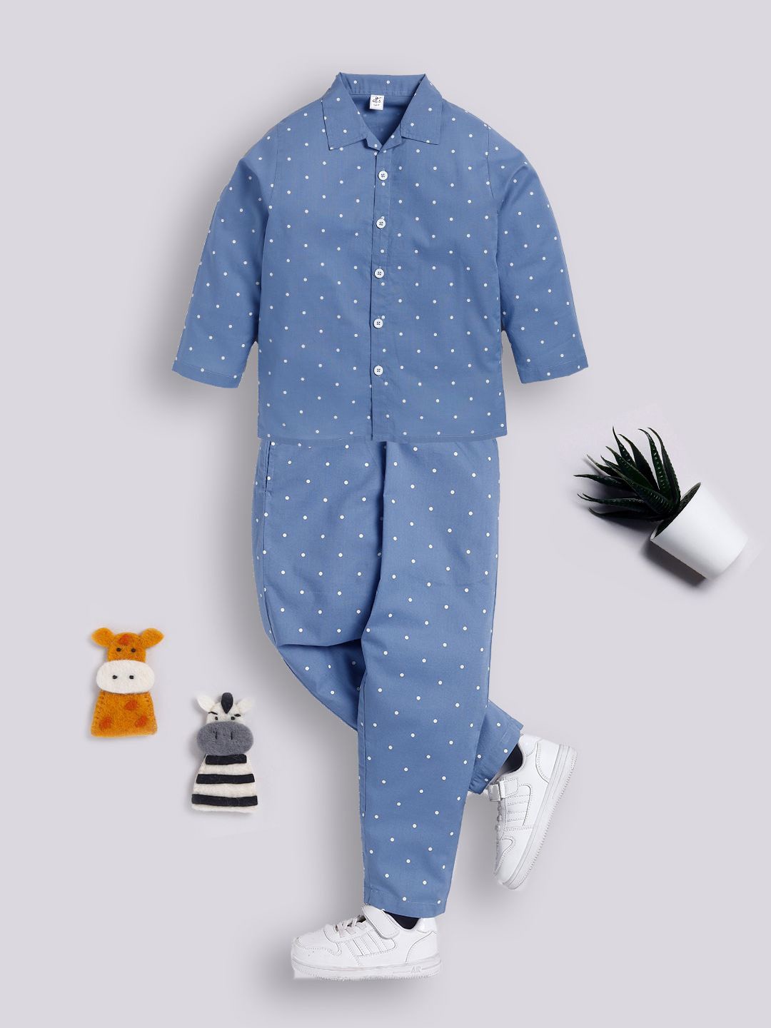 

Clt.s Unisex Kids Printed Night suit, Blue