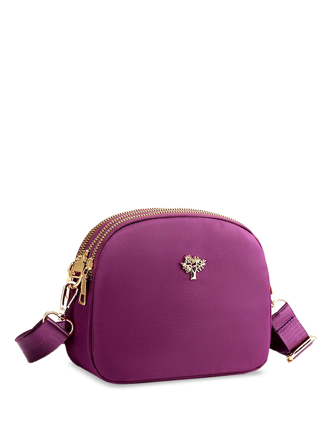 

Diva Dale Half Moon Sling Bag with Applique, Purple