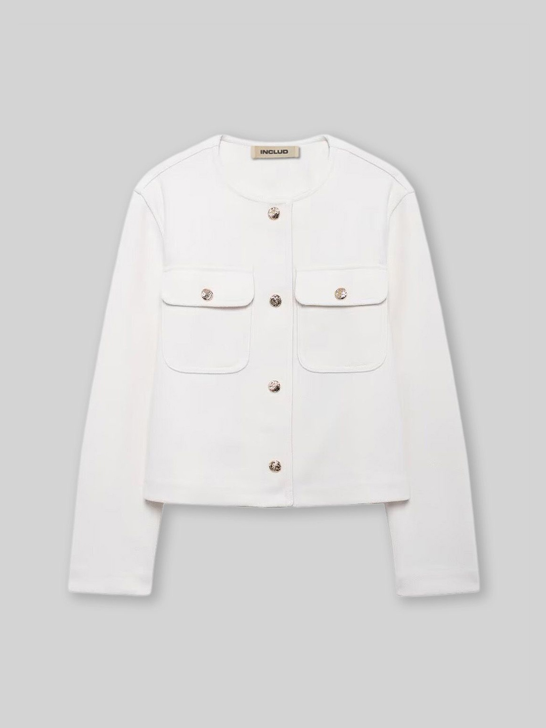 

StyleCast Women Open Front Jacket with Embroidered, White