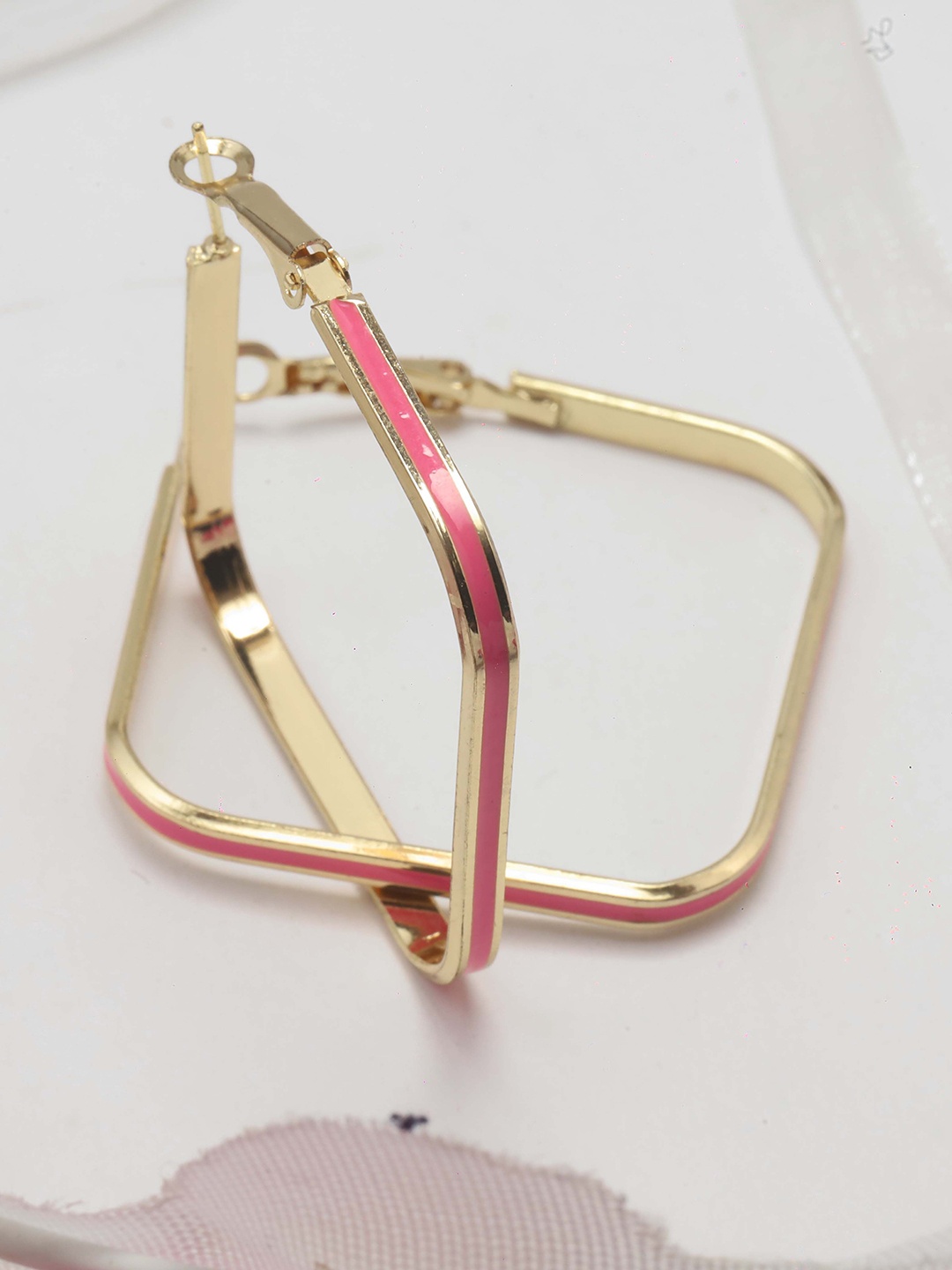 

Maansh Contemporary Hoop Earrings, Pink