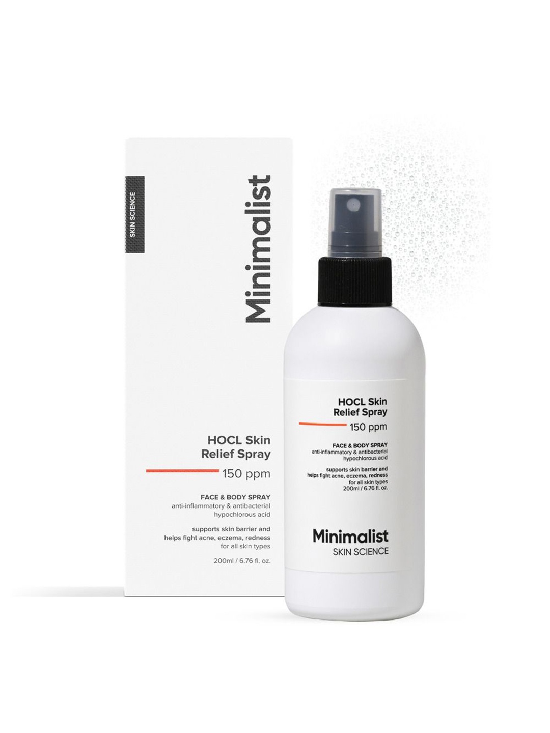 

Minimalist HOCl Skin Relief Spray 150ppm - 200 ml, White