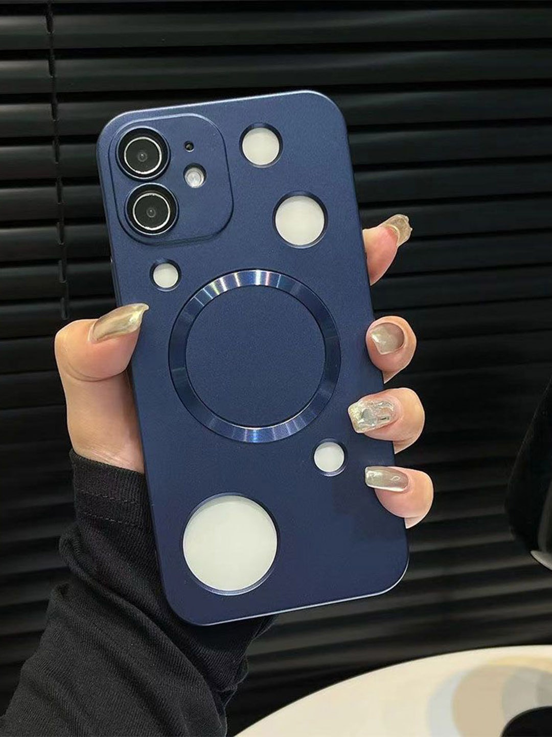 

Luxury Kase Solid Printed iPhone 11 Back Case Mobile Accessories, Navy blue