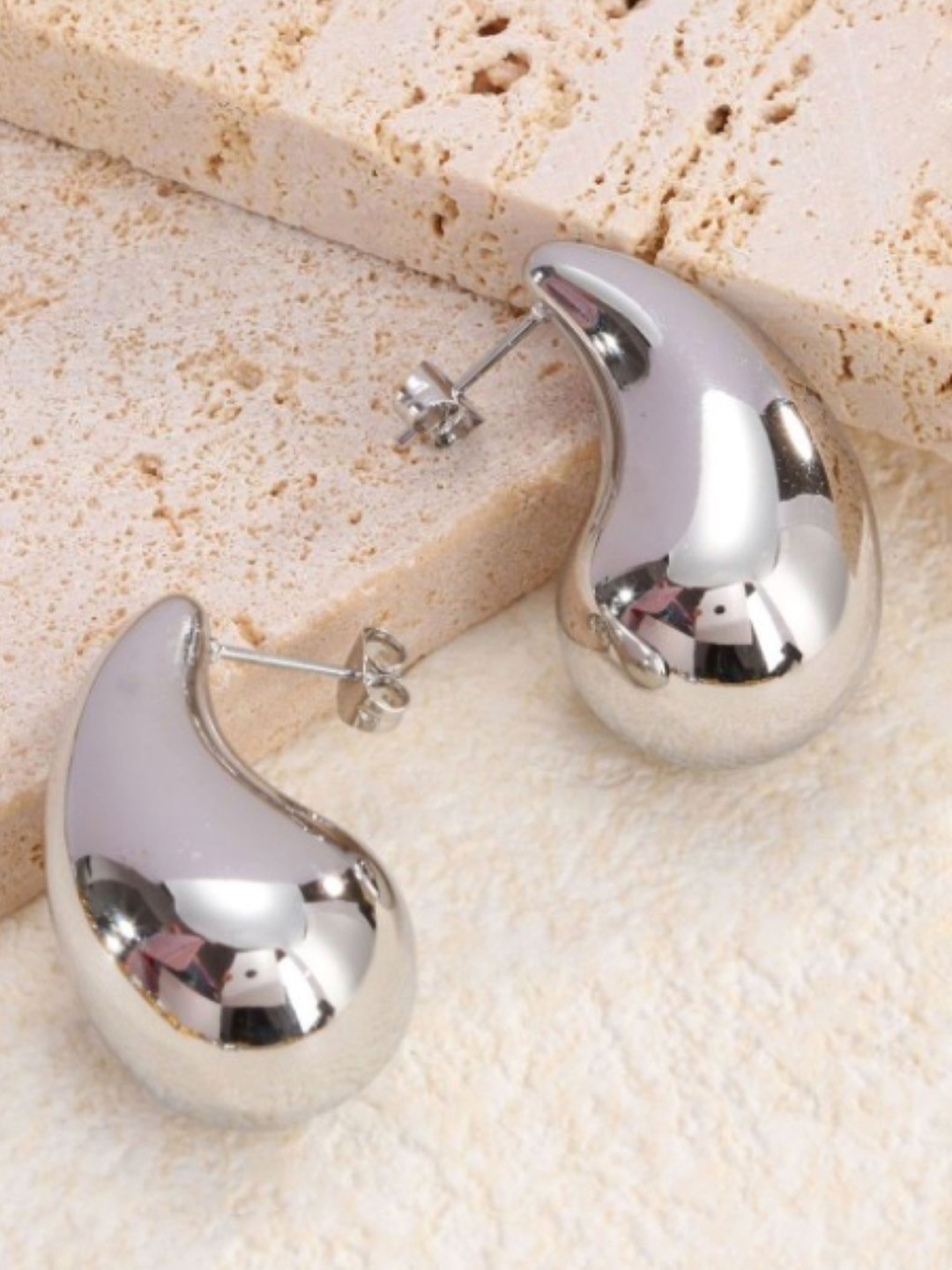 

SUBHAGALANKAR Teardrop Shaped Drop Earrings, Silver