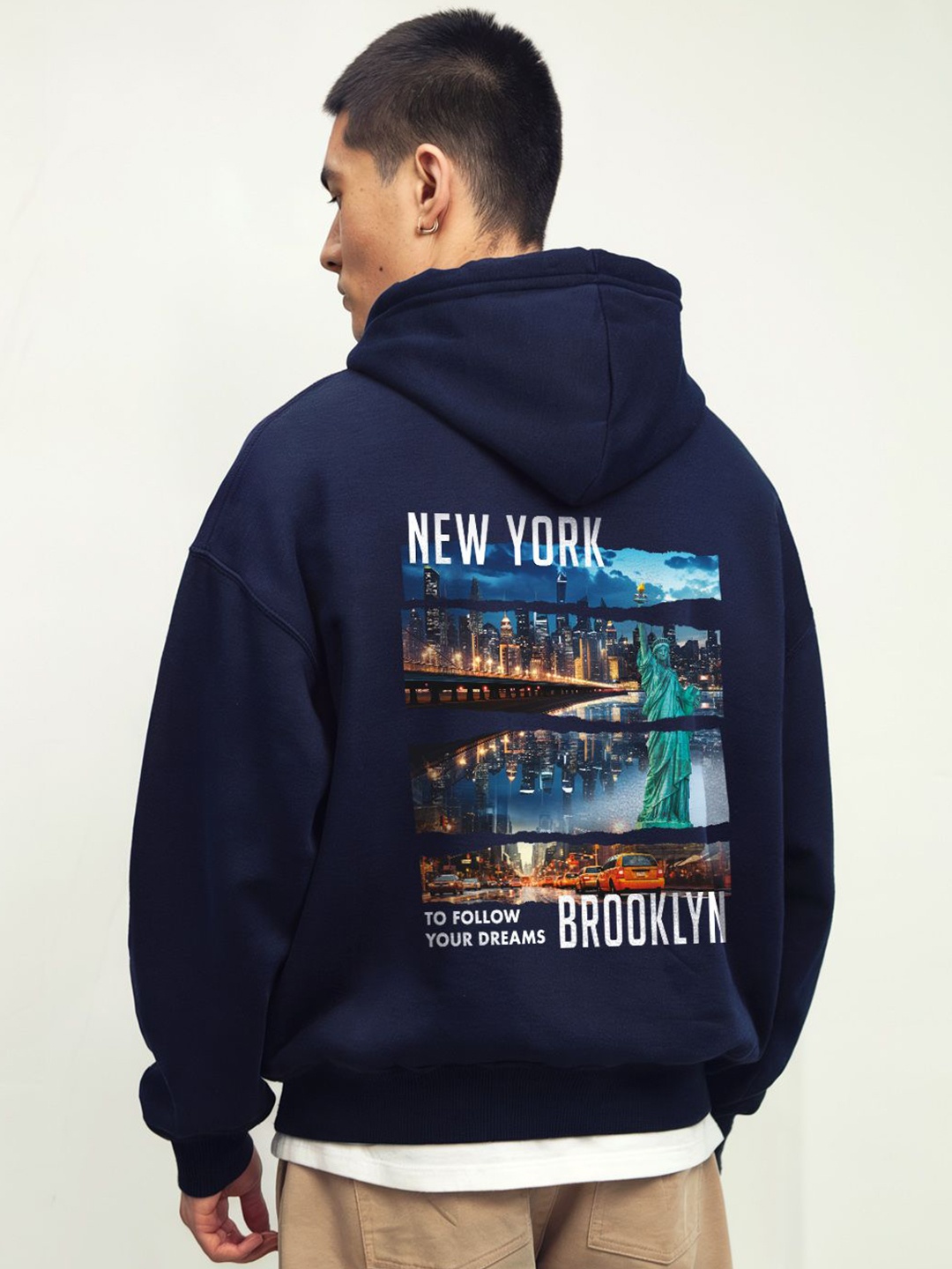 

FFLIRTYGO Men Graphic Printed Hooded Neck Pullover Sweatshirt, Blue