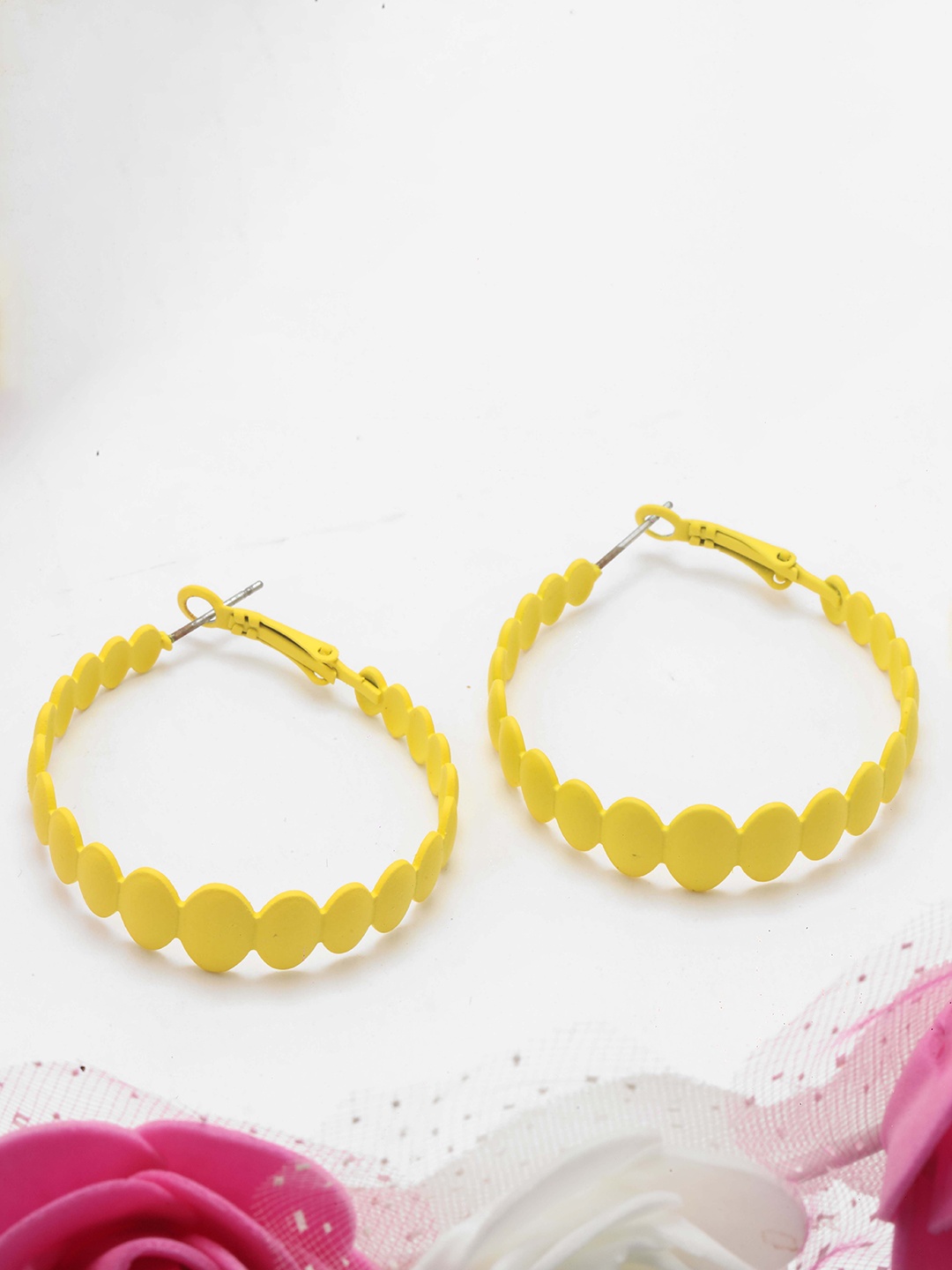 

Maansh Contemporary Hoop Earrings, Yellow