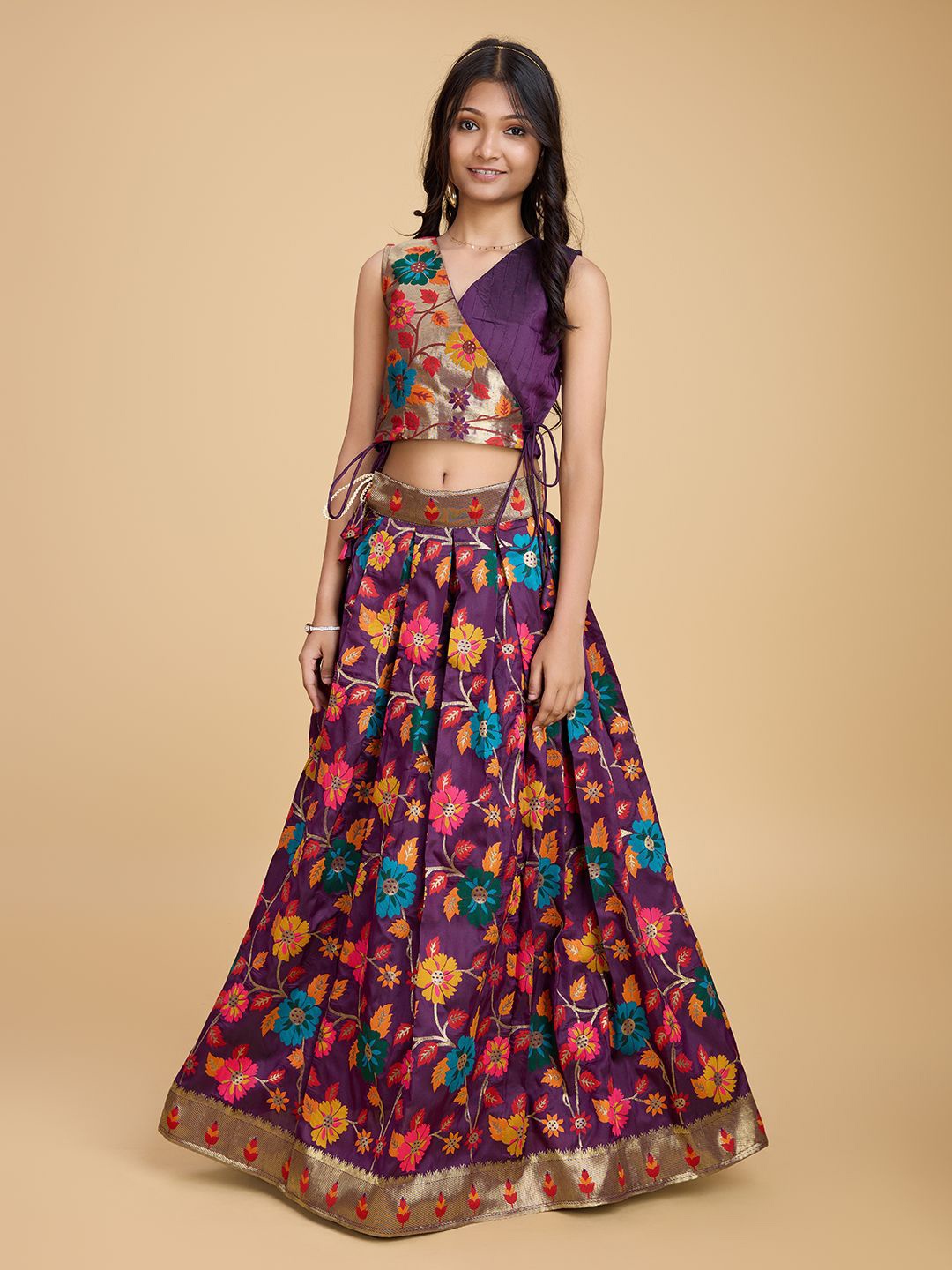 

Tasarika Girls Ready to Wear Lehenga &, Purple