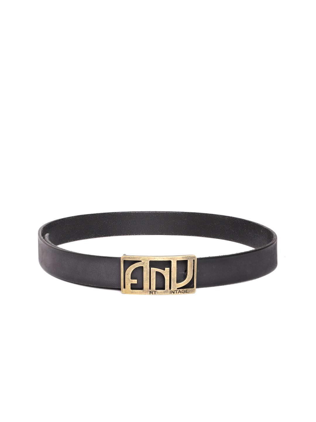 

ART N VINTAGE Men Leather Belt, Black