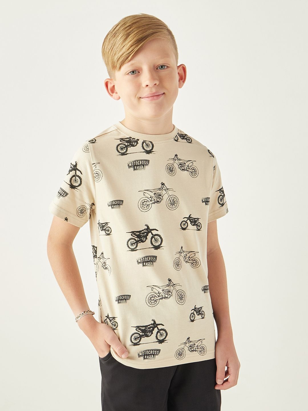 

Juniors by Babyshop Kids Graphic Printed Tshirts, Cream