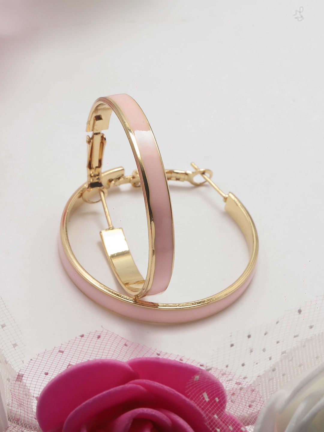 

Maansh Contemporary Hoop Earrings, Pink