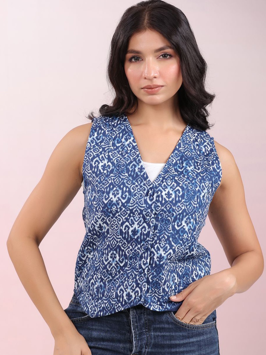 

Janasya Women Lightweight Open Front Jacket, Blue