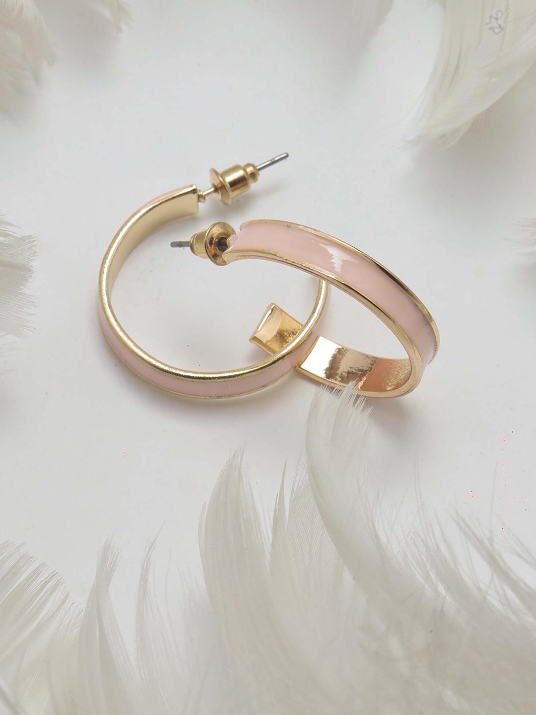 

Maansh Contemporary Half Hoop Earrings, Pink