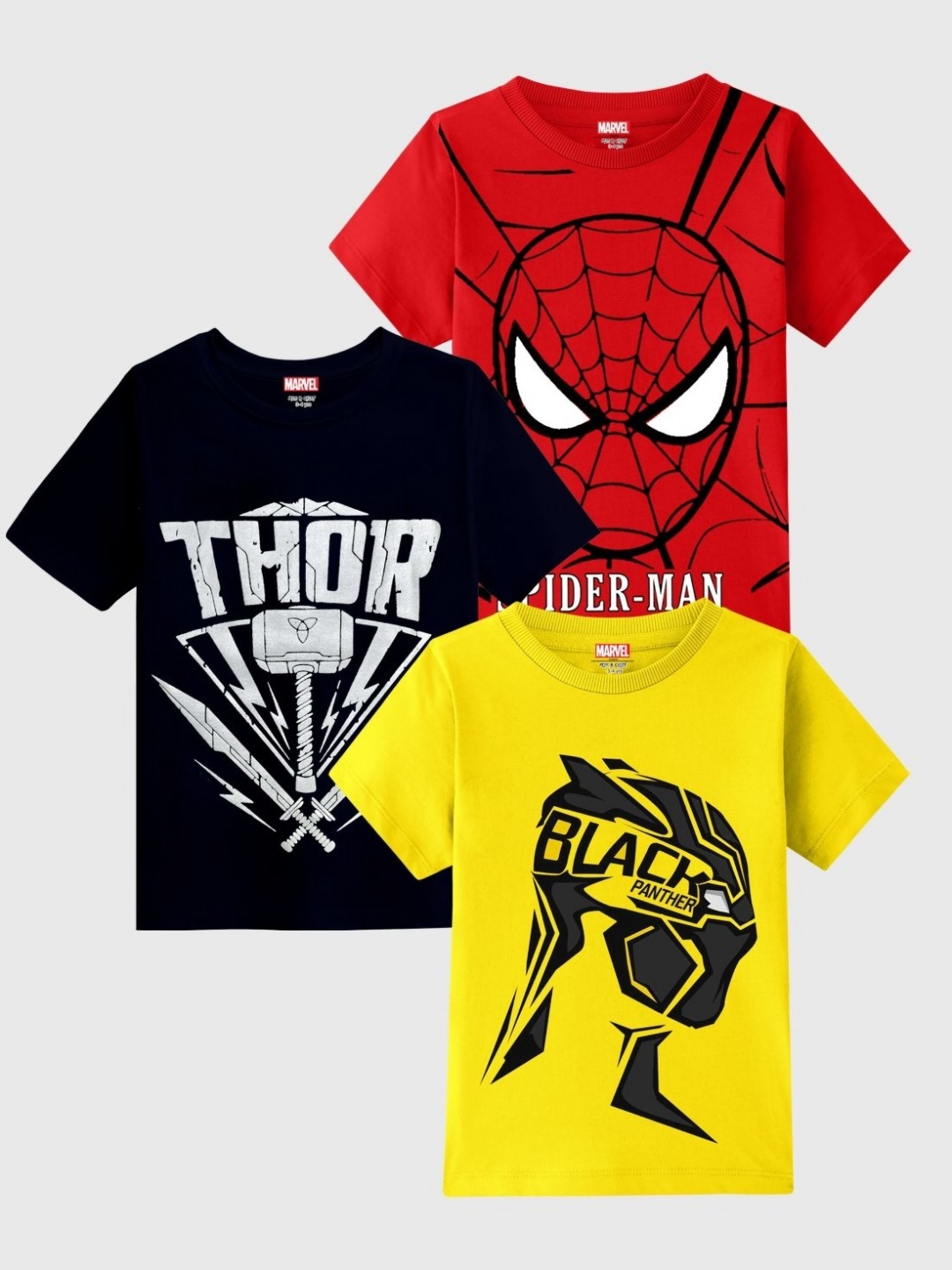 

Marvel by Miss and Chief Boys 3 Avengers Printed Applique T-shirt, Multi
