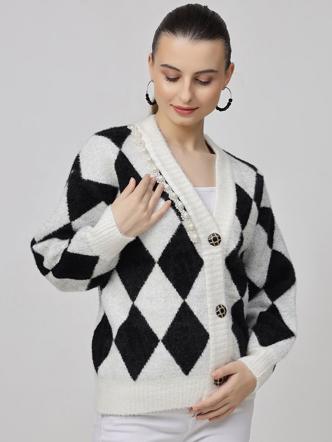 

The Roadster Lifestyle Co Self Designed Single Breasted Woolen Blazer, White