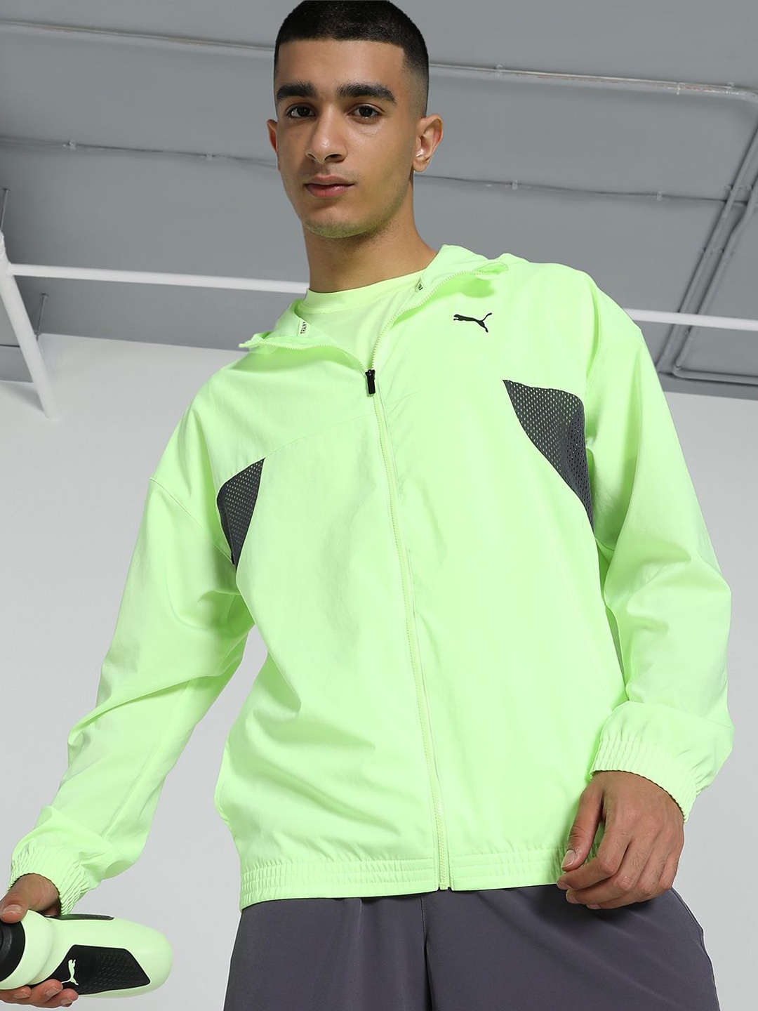 

Puma Fit Woven Full-Zip Training Jacket, Green