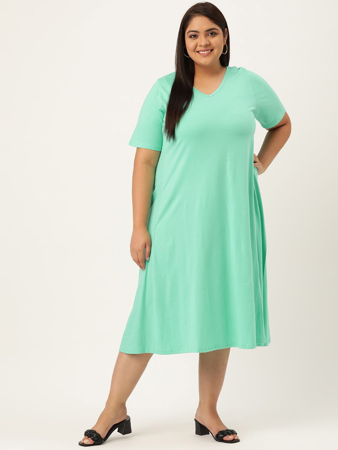 

theRebelinme A-Line Midi Dress, Sea green