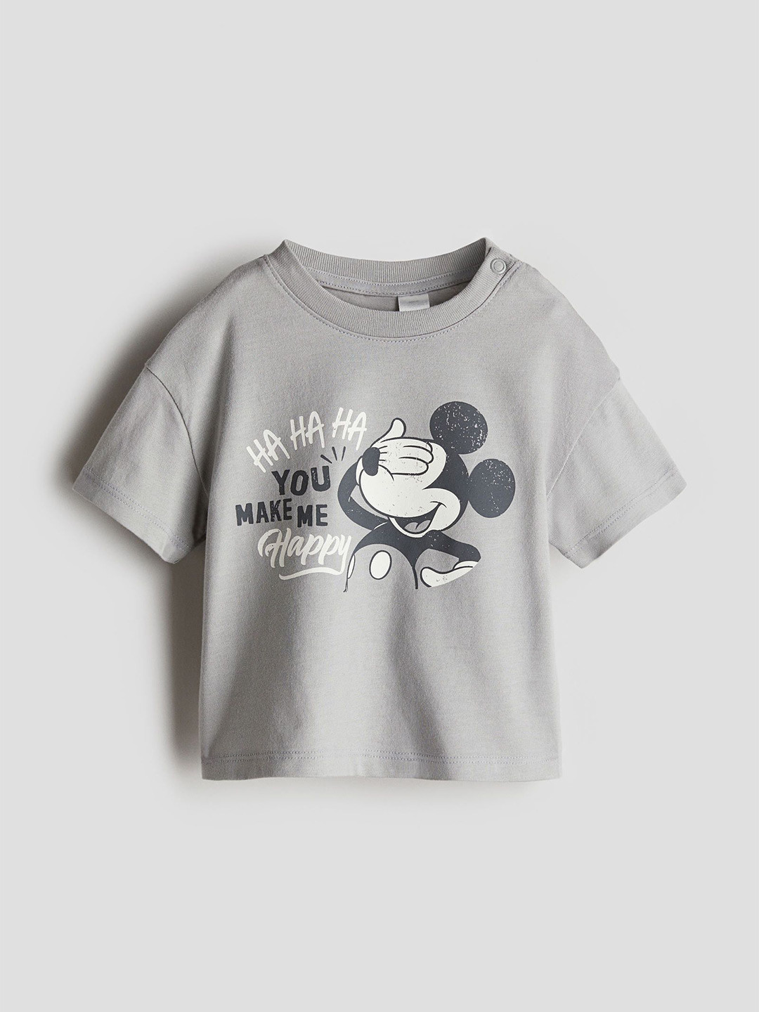 

H&M Infant Boys Print-Motif Cotton T-Shirt, Grey