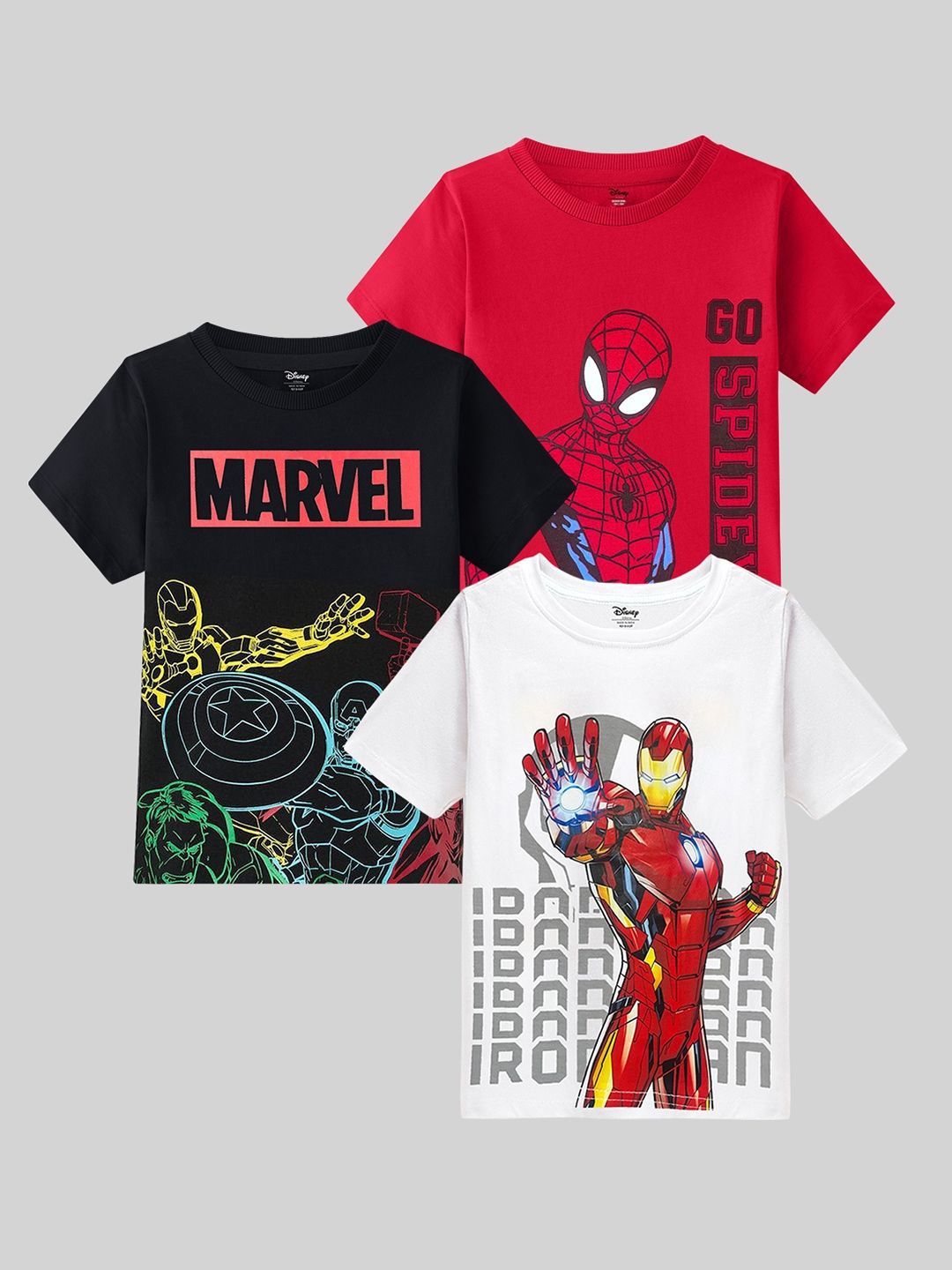 

Marvel by Miss and Chief Boys 3 Avengers Printed Applique T-shirt, Multi