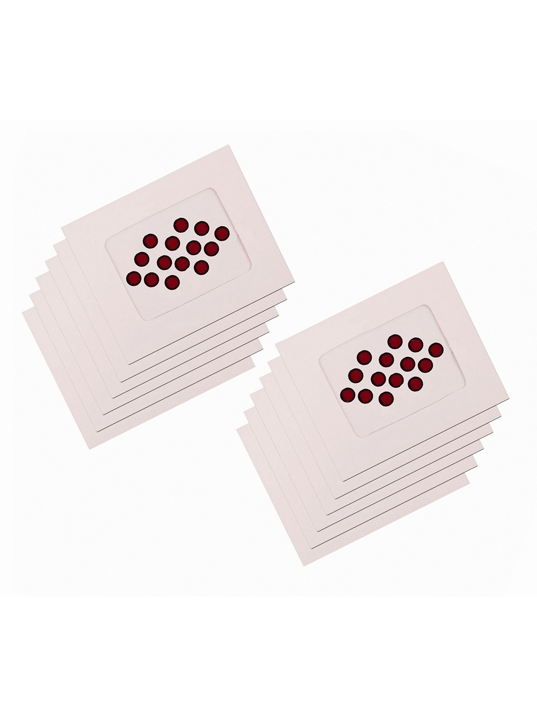 

VAMA Set Of 12 Velvet Round Shape Kumkum Bindi - Dark Maroon